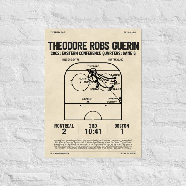 Greatest Montreal Canadiens Goals Poster: Theodore robs Guerin (2002)