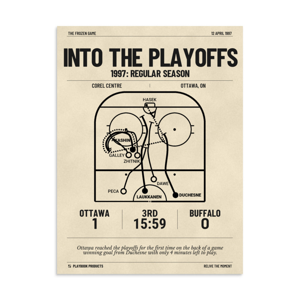 Greatest Ottawa Senators Goals Poster: Into the Playoffs (1997)
