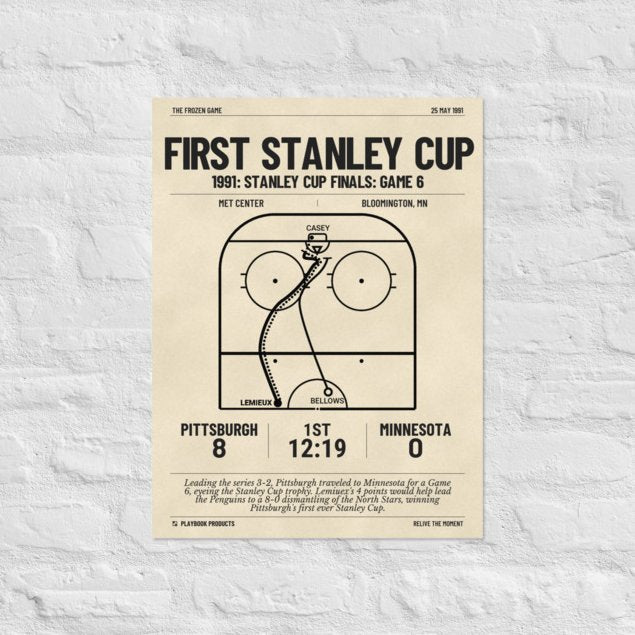 Greatest Pittsburgh Penguins Goals Poster: First Stanley Cup (1991)