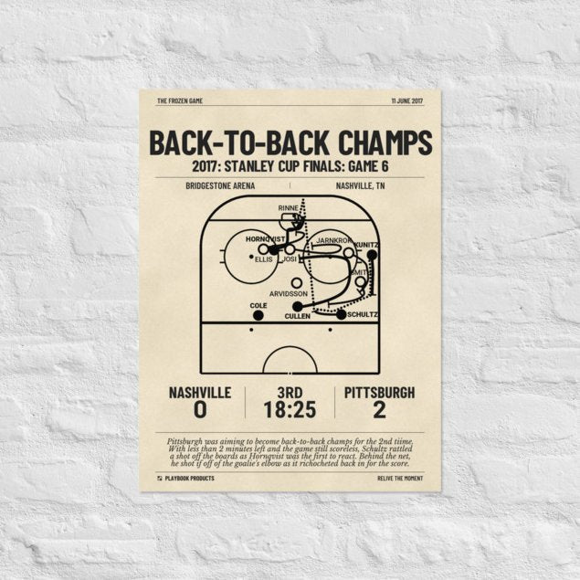 Greatest Pittsburgh Penguins Goals Poster: Back-to-Back Champs (2017)