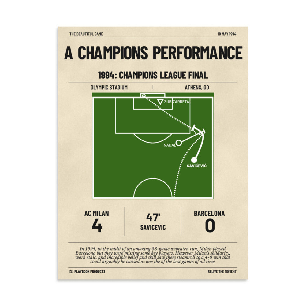 Greatest AC Milan Goals Poster: A Champions performance (1994)