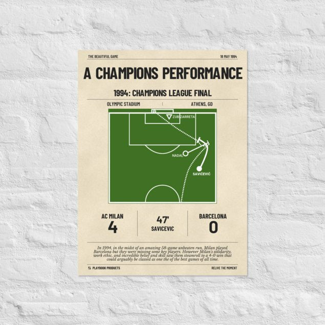 Greatest AC Milan Goals Poster: A Champions performance (1994)