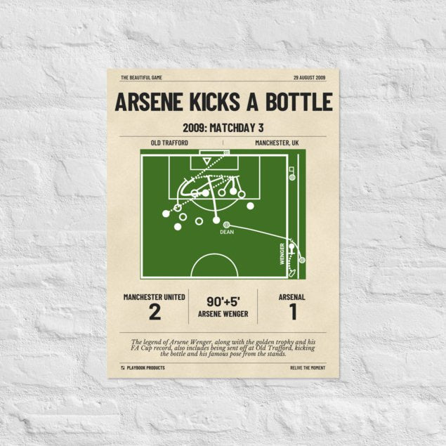 Greatest Arsenal Goals Poster: Arsene kicks a bottle (2009)