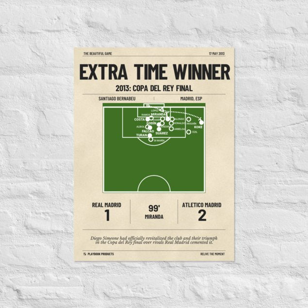 Greatest Atletico Madrid Goals Poster: Extra Time Winner (2013)