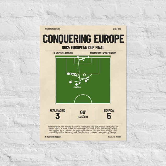 Greatest Benfica Goals Poster: Conquering Europe (1962)