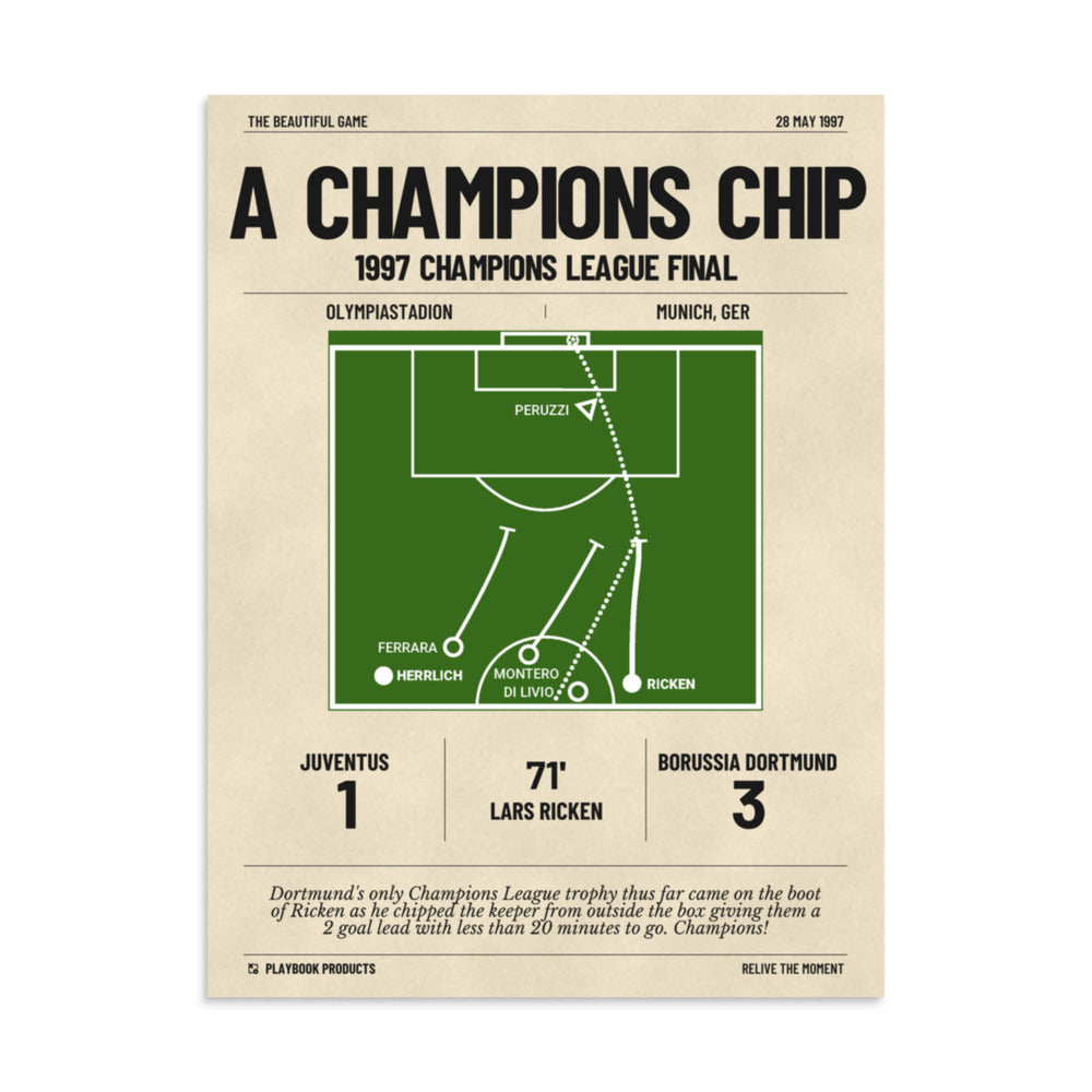 Greatest Borussia Dortmund Goals Poster: A Champions Chip (1997)