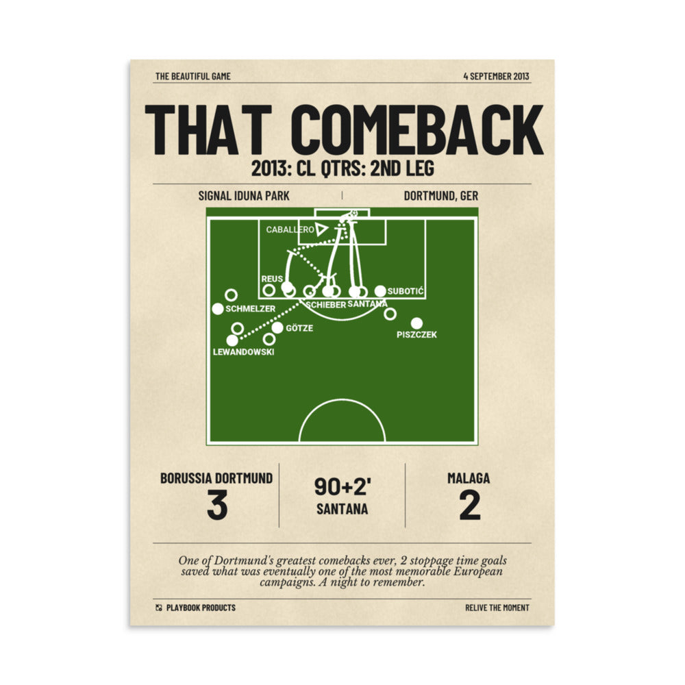 Greatest Borussia Dortmund Goals Poster: THAT Comeback (2013)