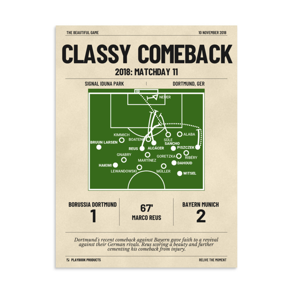 Greatest Borussia Dortmund Goals Poster: Classy Comeback (2018)