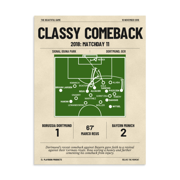 Greatest Borussia Dortmund Goals Poster: Classy Comeback (2018)