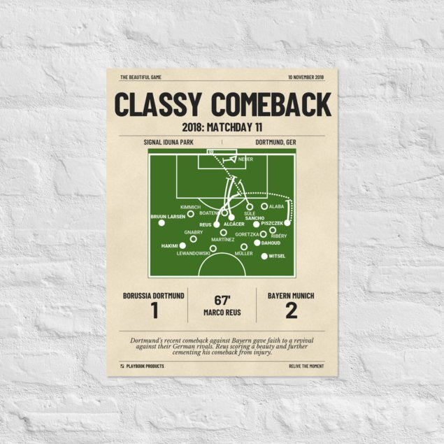 Greatest Borussia Dortmund Goals Poster: Classy Comeback (2018)