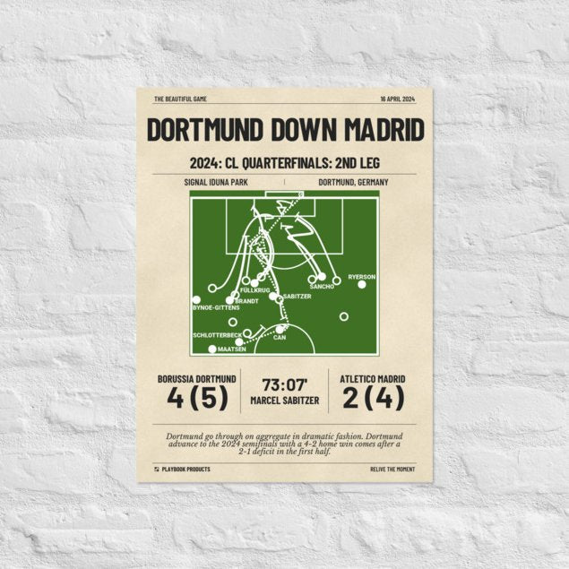 Greatest Borussia Dortmund Goals Poster: Dortmund Down Madrid (2024)