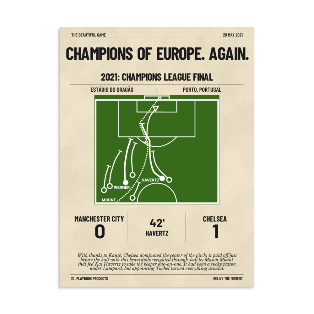 Greatest Chelsea Goals Poster: Champions of Europe. Again. (2021)