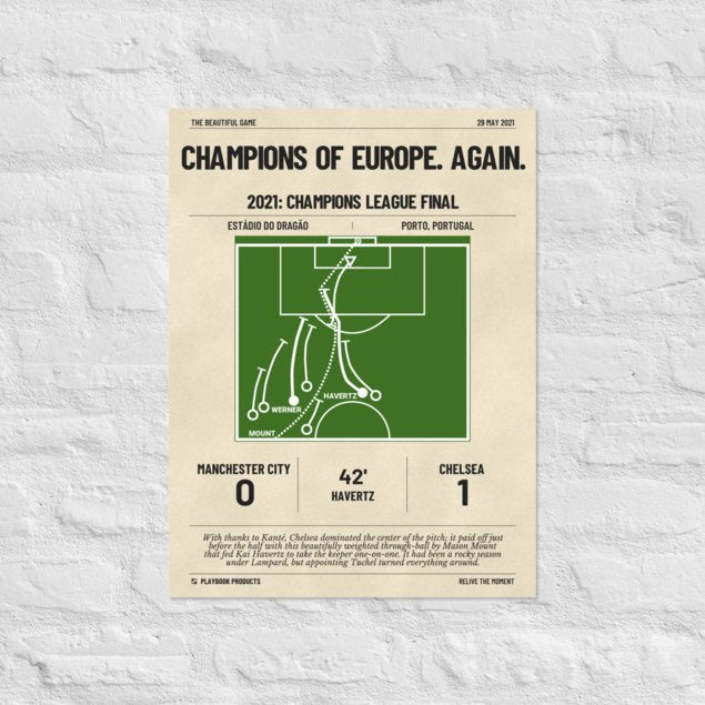 Greatest Chelsea Goals Poster: Champions of Europe. Again. (2021)