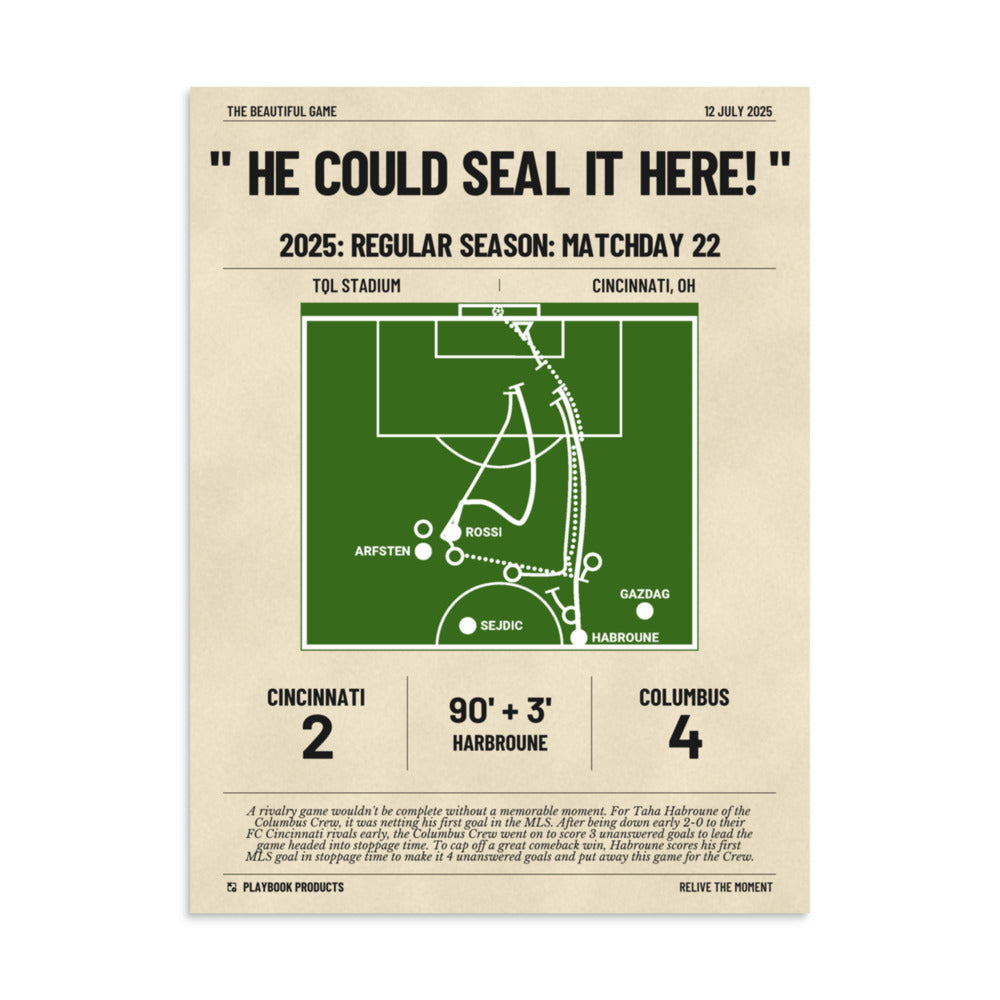 Greatest Columbus Crew Goals Poster: " He Could Seal It Here! " (2025)
