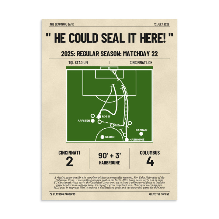 Greatest Columbus Crew Goals Poster: " He Could Seal It Here! " (2025)