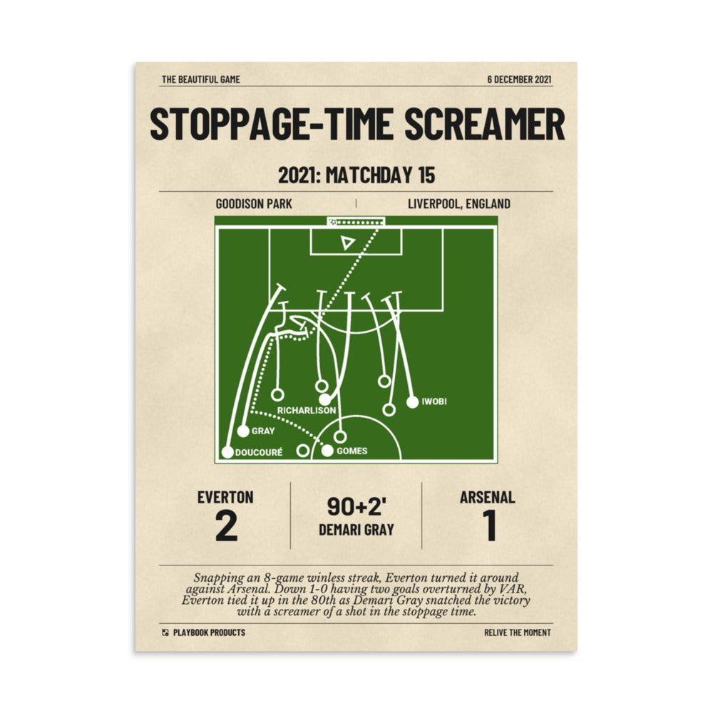 Greatest Everton Goals Poster: Stoppage-Time Screamer (2021)