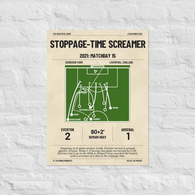 Greatest Everton Goals Poster: Stoppage-Time Screamer (2021)