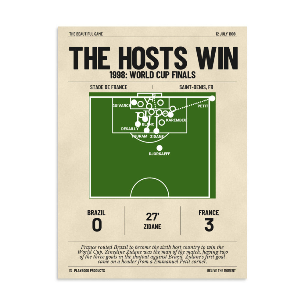 Greatest France National Team Goals Poster: The hosts win (1998)