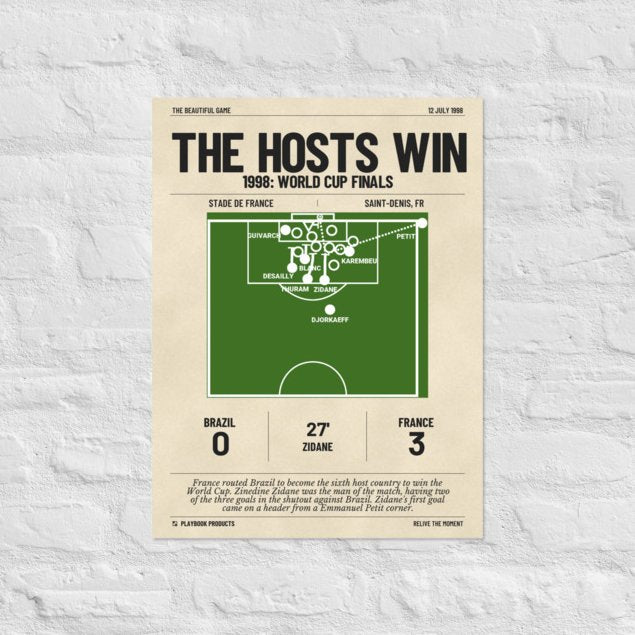 Greatest France National Team Goals Poster: The hosts win (1998)