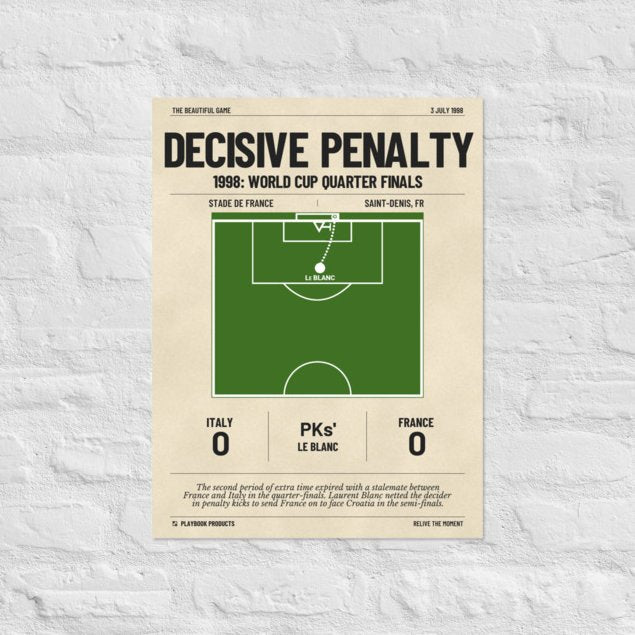 Greatest France National Team Goals Poster: Decisive penalty (1998)