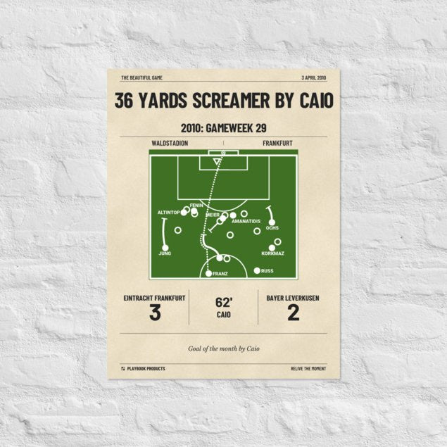 Greatest Frankfurt Goals Poster: 36 yards screamer by Caio (2010)
