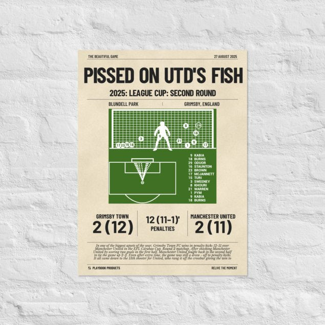 Greatest Grimsby Town Goals Poster: Pissed on Utd's Fish (2025)