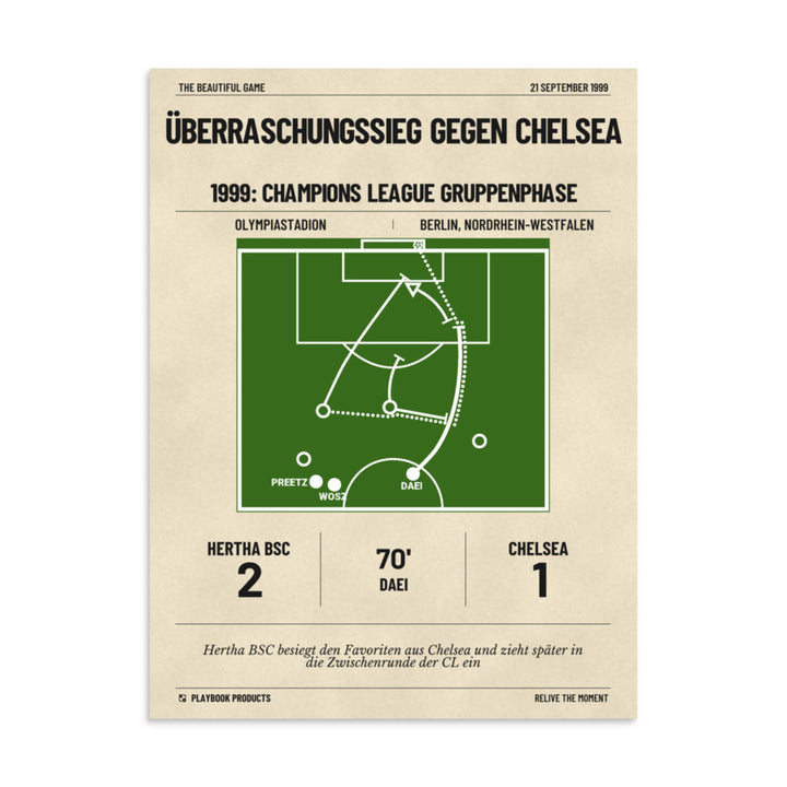Greatest Hetha BSC Goals Poster: Überraschungssieg gegen Chelsea (1999)