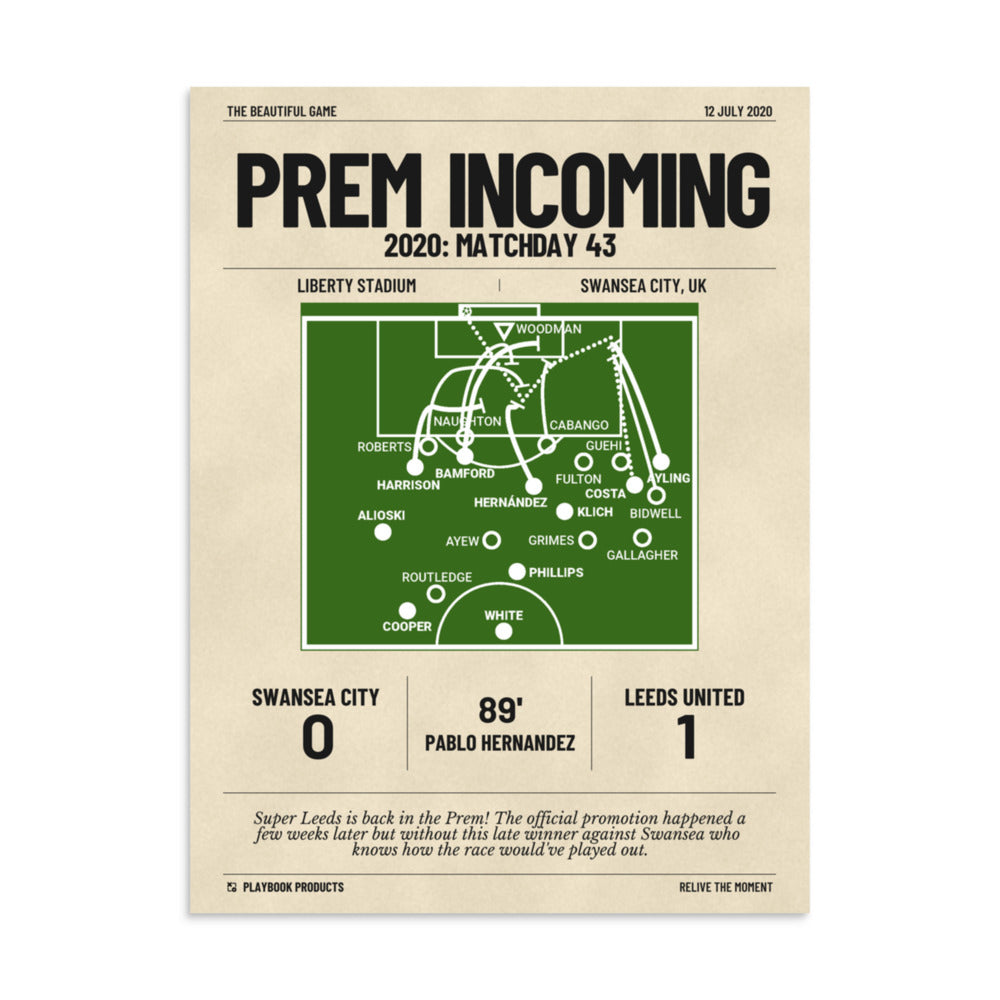 Greatest Leeds United Goals Poster: Prem Incoming (2020)