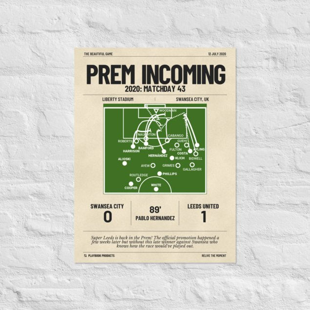 Greatest Leeds United Goals Poster: Prem Incoming (2020)
