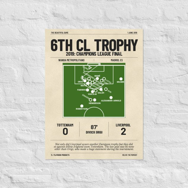 Greatest Liverpool Goals Poster: 6th CL Trophy (2019)