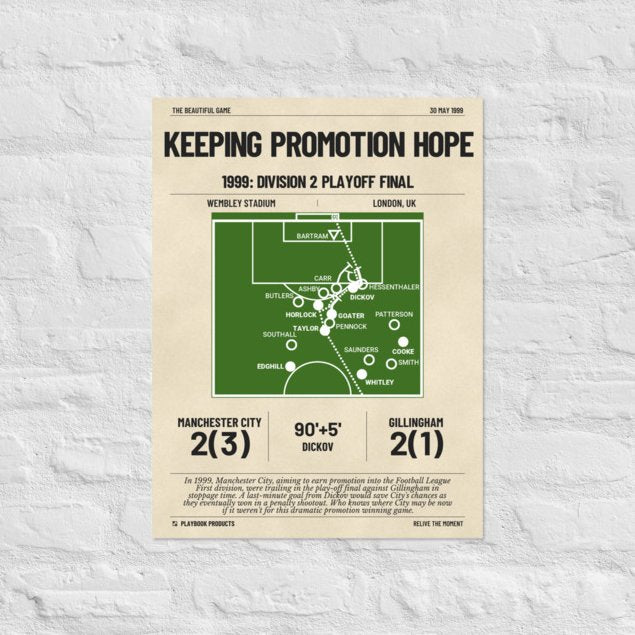 Greatest Manchester City Goals Poster: Keeping Promotion Hope (1999)