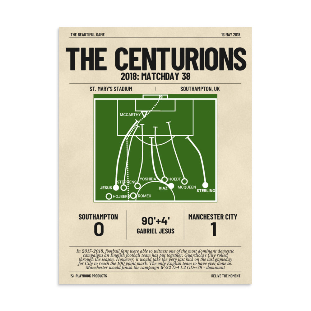 Greatest Manchester City Goals Poster: The Centurions (2018)