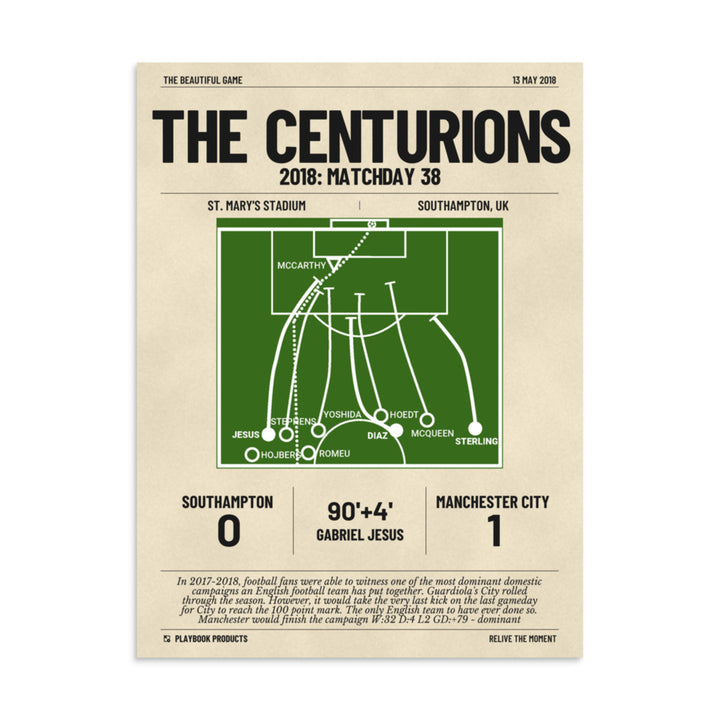 Greatest Manchester City Goals Poster: The Centurions (2018)