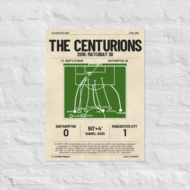 Greatest Manchester City Goals Poster: The Centurions (2018)