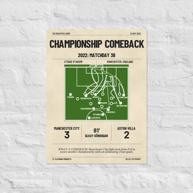 Greatest Manchester City Goals Poster: Championship Comeback (2022)