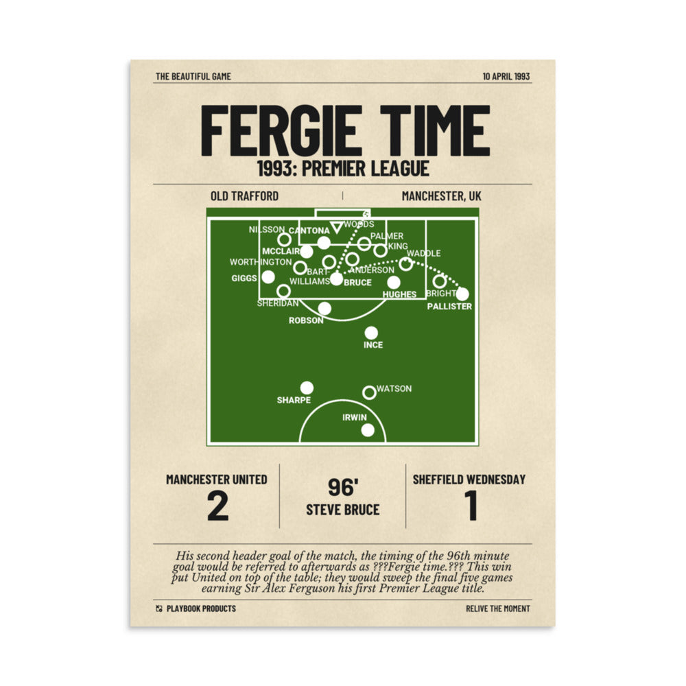 Greatest Manchester United Goals Poster: Fergie Time (1993)
