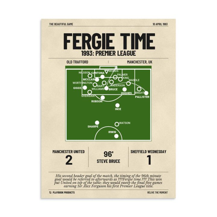 Greatest Manchester United Goals Poster: Fergie Time (1993)