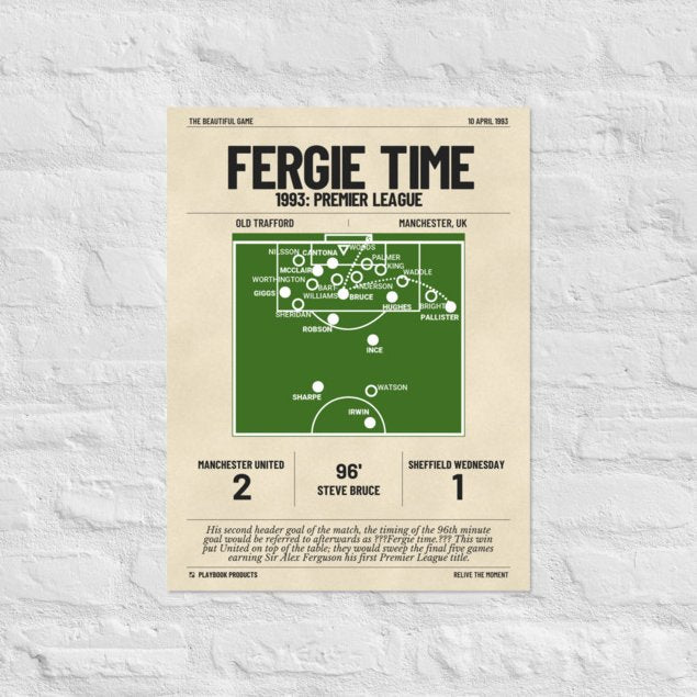 Greatest Manchester United Goals Poster: Fergie Time (1993)