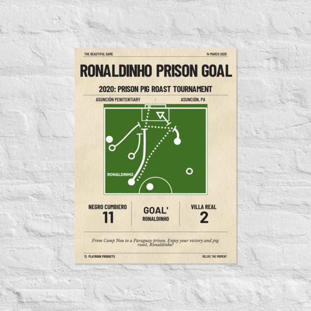 Greatest Negro Cumbiero Goals Poster: Ronaldinho Prison Goal (2020)