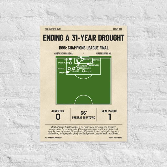 Greatest Real Madrid Goals Poster: Ending a 31-Year Drought (1998)