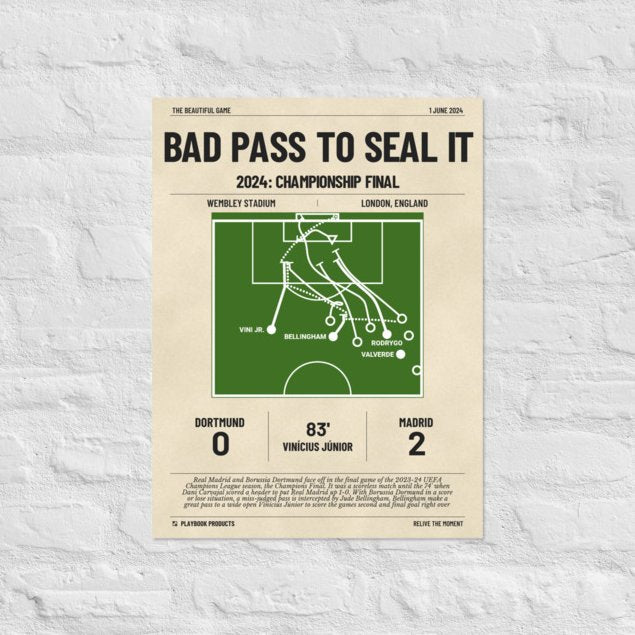 Greatest Real Madrid Goals Poster: Bad Pass To Seal It (2024)