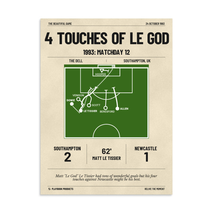 Greatest Southampton Goals Poster: 4 touches of Le God (1993)
