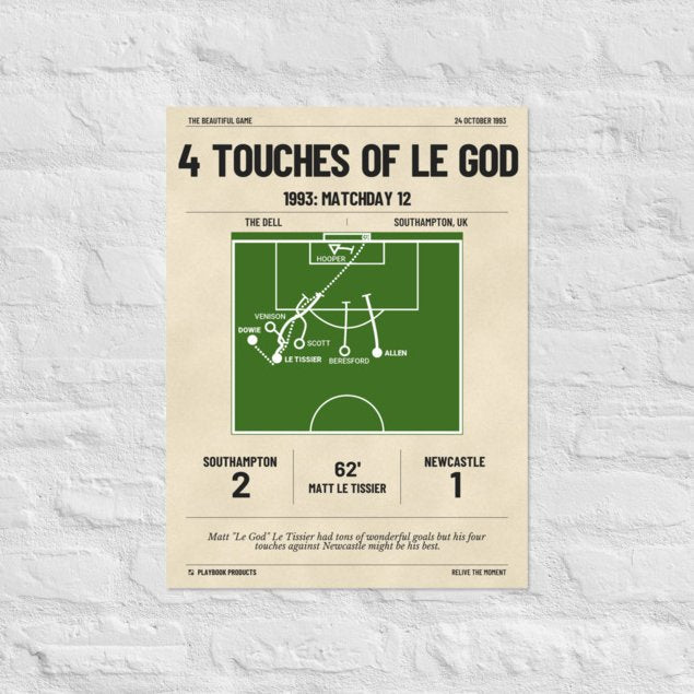 Greatest Southampton Goals Poster: 4 touches of Le God (1993)