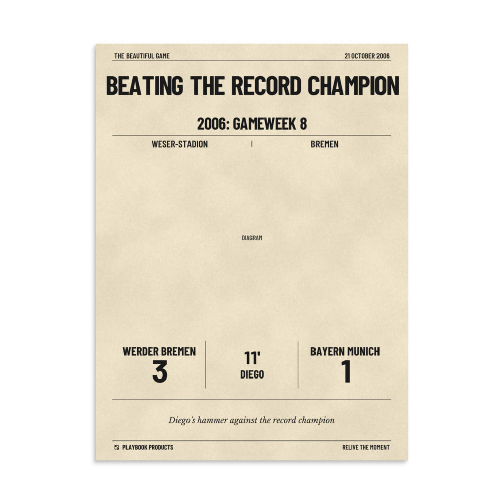 Greatest Werder Bremen Goals Poster: Beating the record champion (2006)