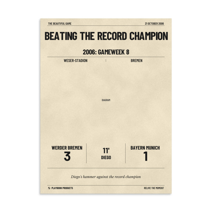 Greatest Werder Bremen Goals Poster: Beating the record champion (2006)