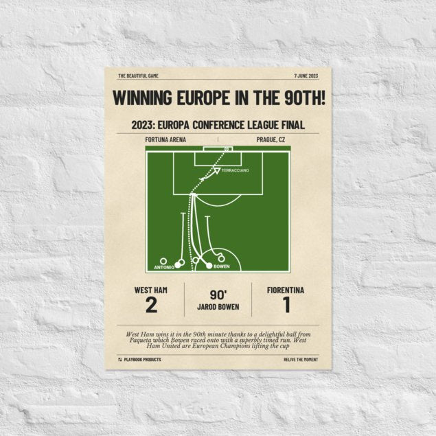 Greatest West Ham United Goals Poster: Winning Europe in the 90th! (2023)