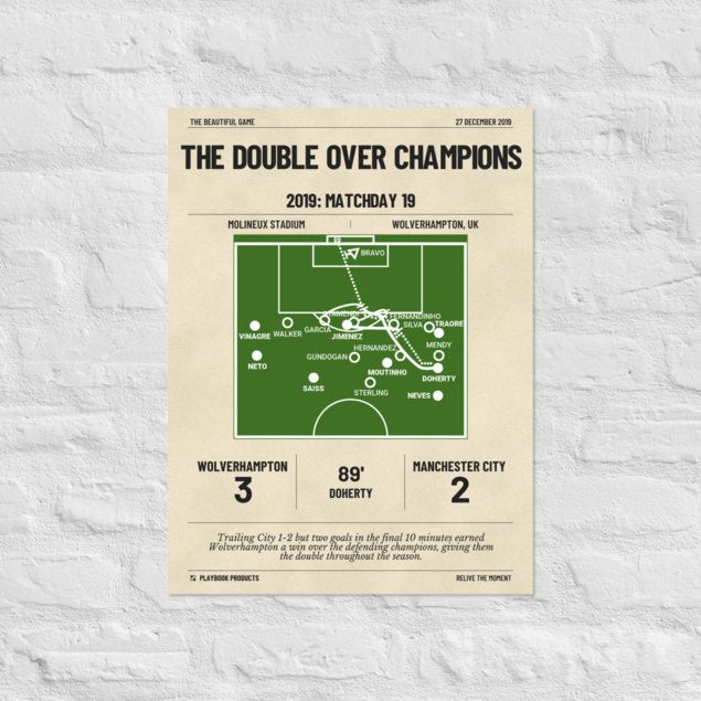 Greatest Wolverhampton Goals Poster: The Double over Champions (2019)