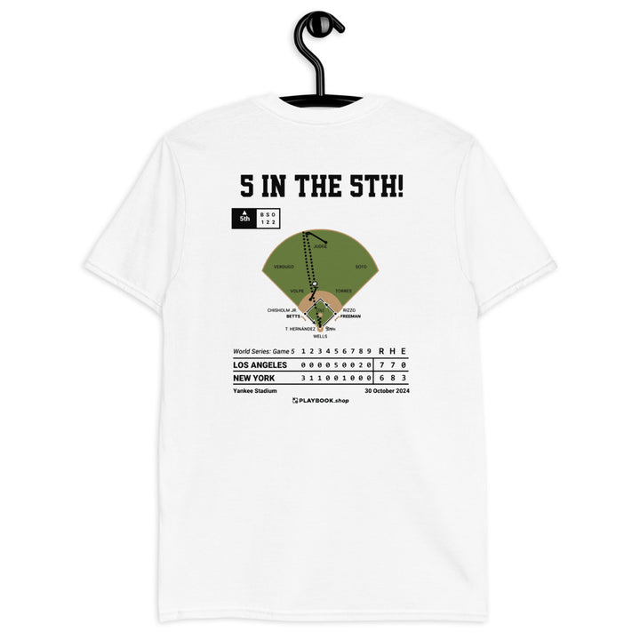 Los Angeles Dodgers Greatest Plays T-shirt: 5 in the 5th! (2024)