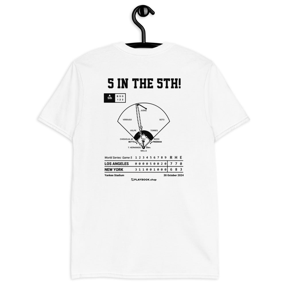 Los Angeles Dodgers Greatest Plays T-shirt: 5 in the 5th! (2024)