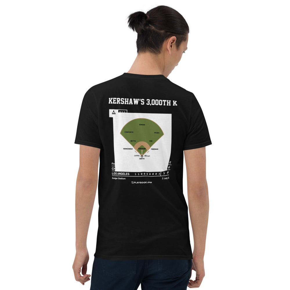 Los Angeles Dodgers Greatest Plays T-shirt: Kershaw's 3,000th K (2025)